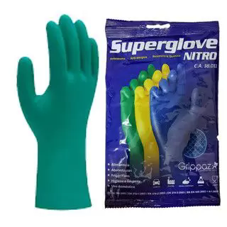 LUVA GG (10) SUPERGLOVE NITRO AZUL C.A. 38.011 - SS