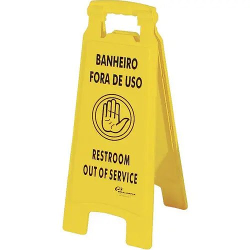 PLACA BANHEIRO FORA DE USO - BRALIMPIA