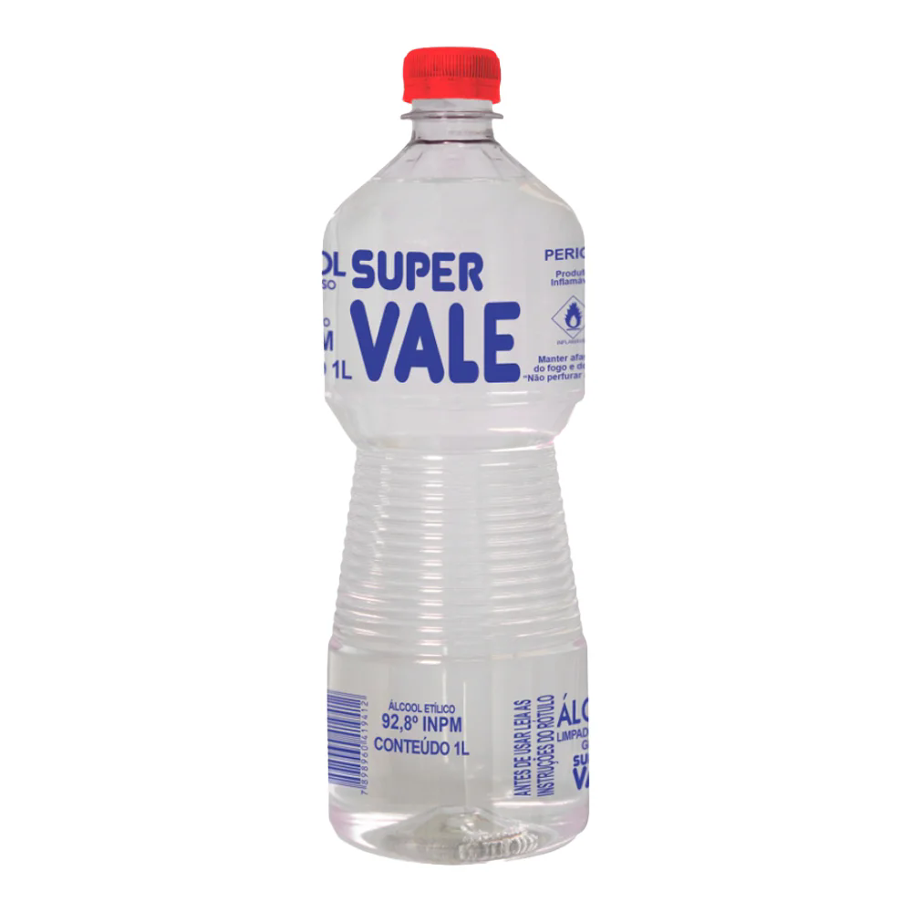 ALCOOL 92.8% 1L LIQUIDO NEUTRO ETILICO - SUPER VALE