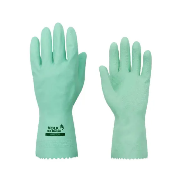 LUVA P-M  VERNIZ SILVER VERDE LATEX PAR 30CM CA 16312 - VOLK