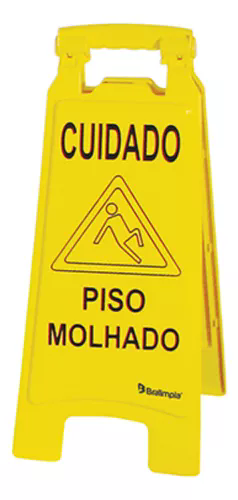 PLACA PISO MOLHADO A66L30CM - BRALIMPIA