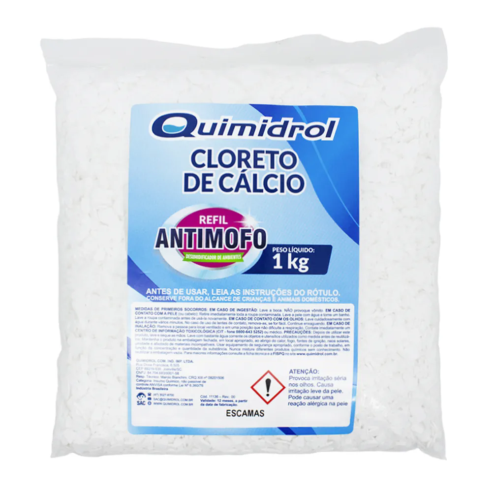 CLORETO DE CALCIO 1KG  ESCAMAS -  QUIMIDROL