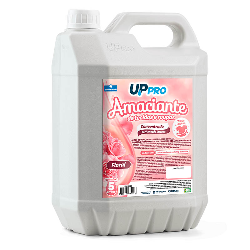 AMACIANTE 5L FLORAL CONCENTRADO DILUI 80ML EM 4KG DE ROUPAS - UPPRO